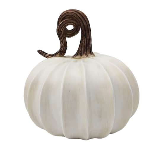 8" White Pumpkin Tabletop Décor by Ashland®